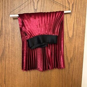 Charlotte Russe Red Pleated Mini Skirt